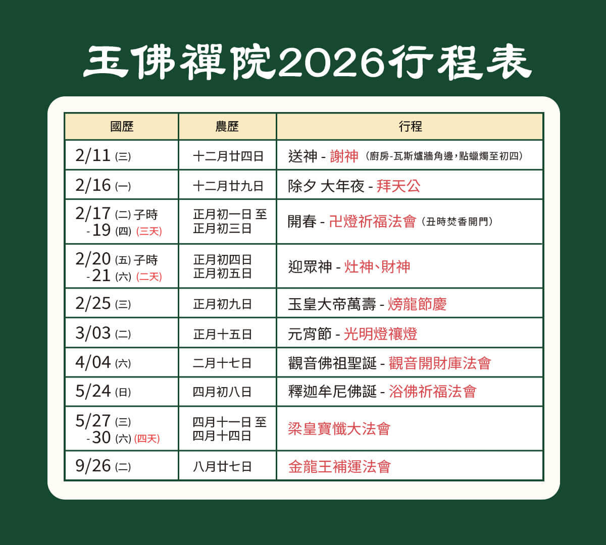 行事曆